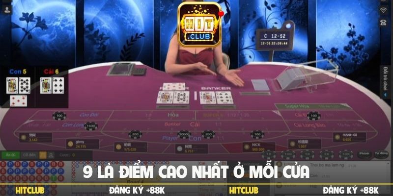 9 là điểm cao nhất ở mỗi cửa