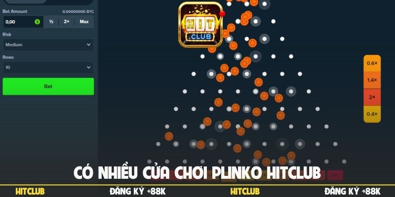 Có nhiều cửa chơi Plinko Hitclub