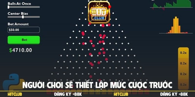 Người chơi sẽ thiết lập mức cược trước